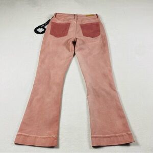 Articles of Society London Contrast Crop Flare Jeans Pink Lahaina